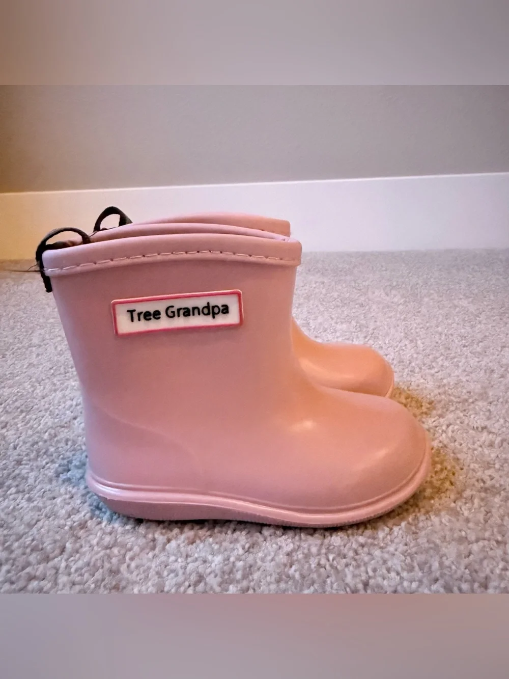 Tree Grandpa toddler size 13 pink rain boots